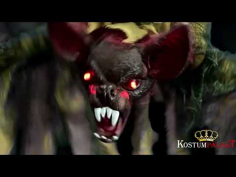 Vampir Fledermaus Deko mit LED, Sound & Bewegung 80cm