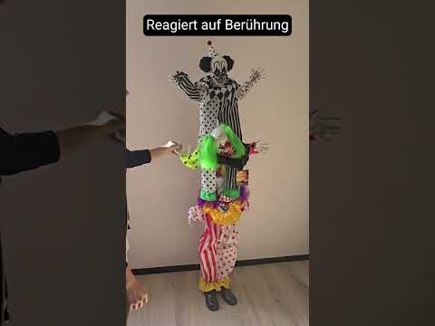 Clown Deko Akrobaten 180cm animiert mit Bewegungsmelder