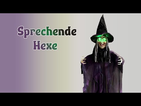 Sprechende Hexe 183cm mit LED Augen