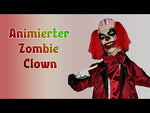 Animierter Zombie Clown 170cm Halloween Deko