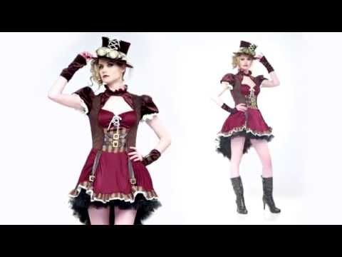 Steampunk Lady Kostüm mit Hut