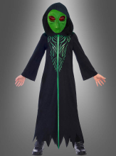 Alien Kostüm für Kinder mit leuchtender Maske