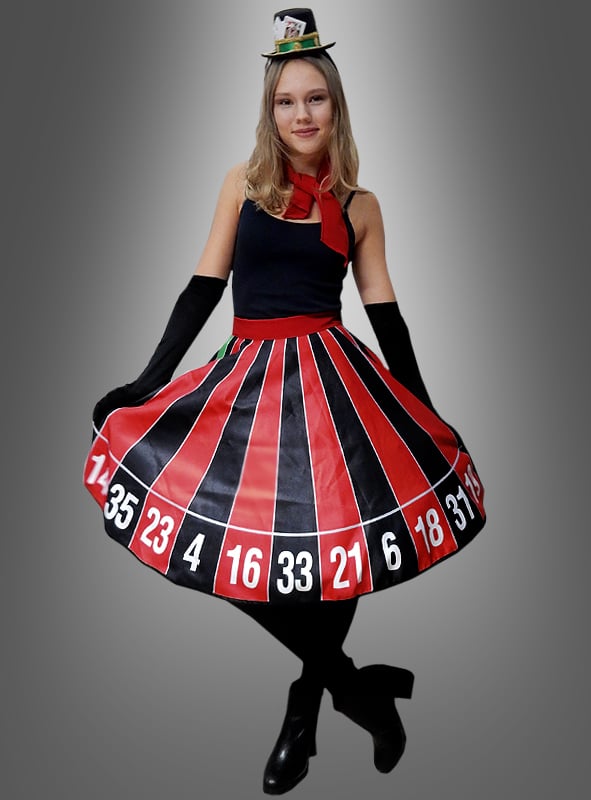 Tellerrock Roulette Rad Casino Kostüm für Damen