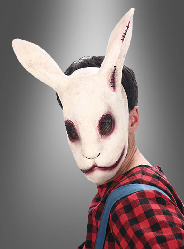 Latexmaske böser Hase weiß kaufen bei » Kostümpalast