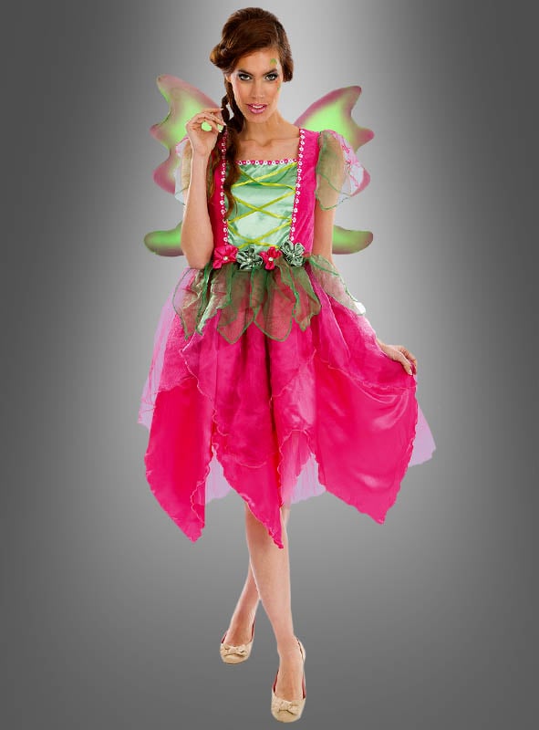 Fee Kostüm für Damen in Pink und Grün
