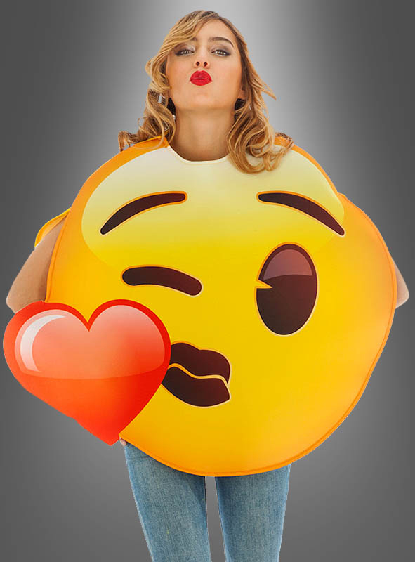 Emoji Kuss Kostüm für Damen gelb bei » Kostümpalas