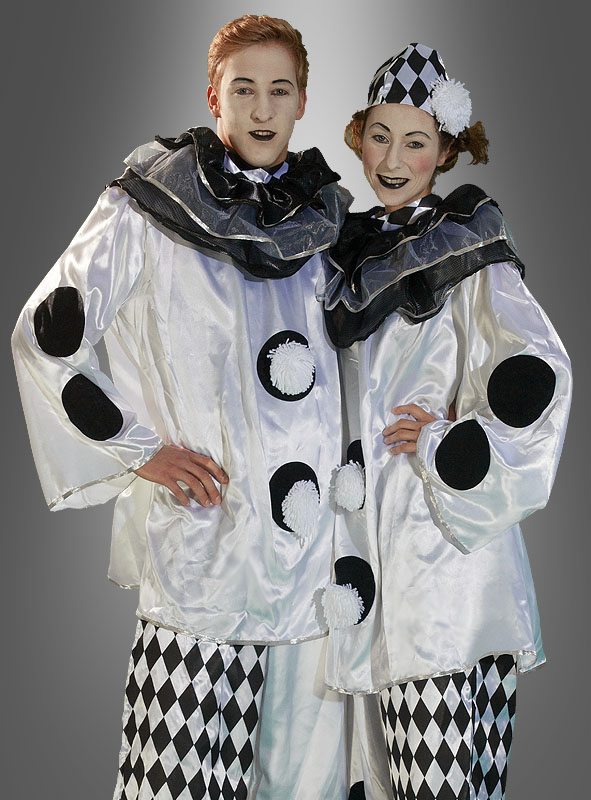 Pierrot Karneval Kostüm für Damen und Herren