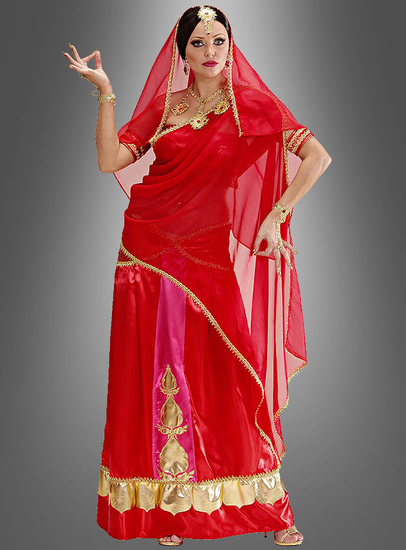 Bollywood Kleid Inderin in Rot bei Kostümpalast.de