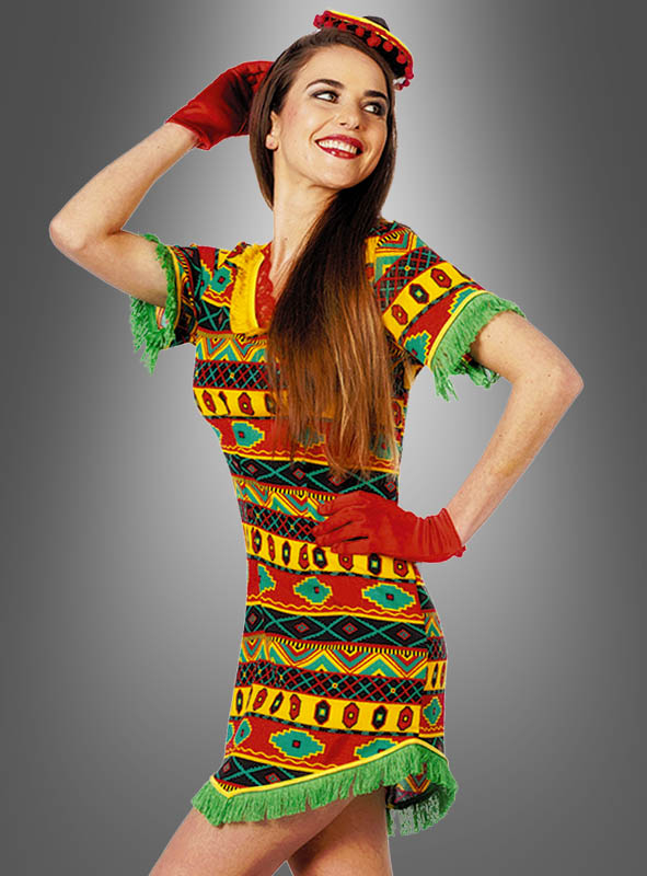 Mexikanerin Kostüm Juanita Kleid, bunt bei Kostümpalast