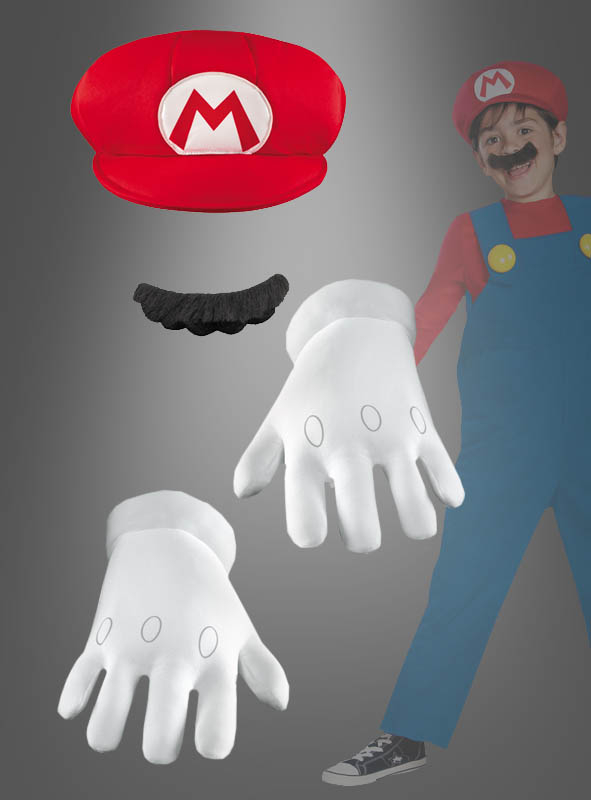 Super Mario Bros. Hat, Gloves and Mustache