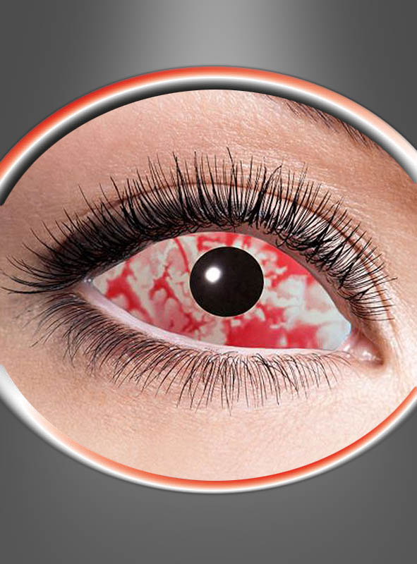 Sclera Kontaktlinse blutunterlaufen rot-weiß Horror
