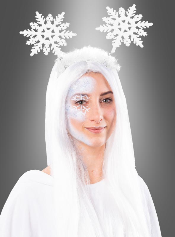 Schneeflocken Kostümset mit Haarreif und Stab