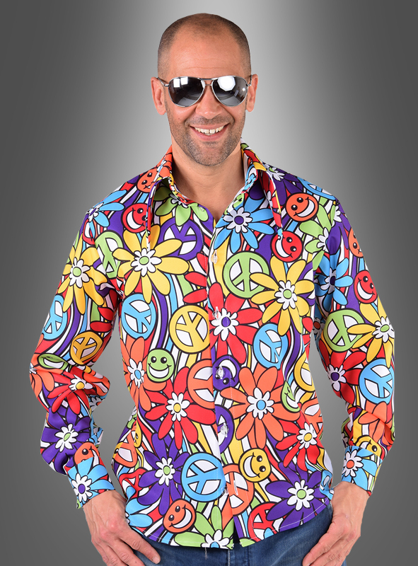 Smile Hippie Flower Shirt for Men » Kostümpalast.de