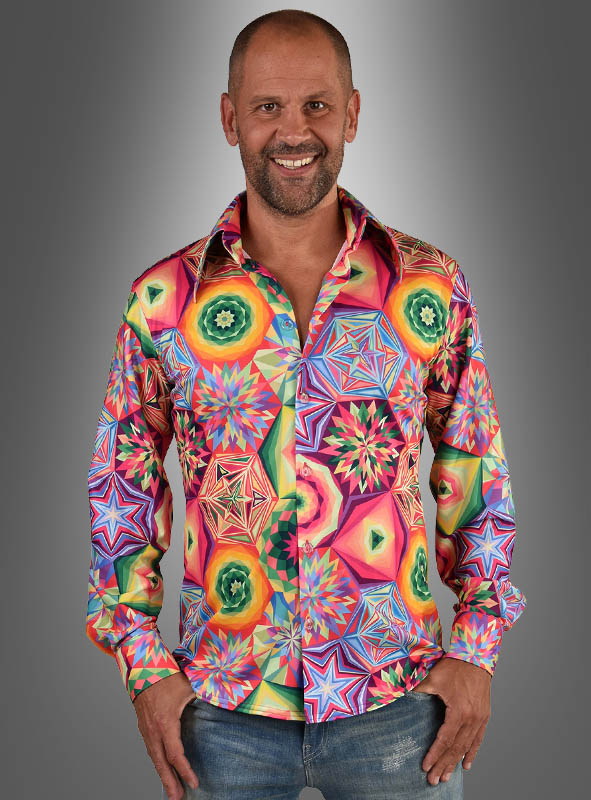 Funky Neon Party Shirt for Men buy here » Kostümpalast