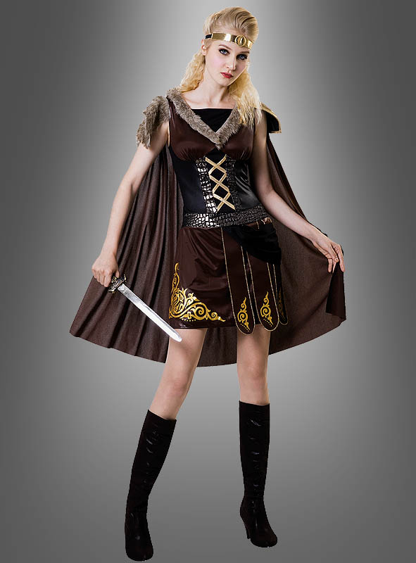 Nordische Kriegerin Kostüm Damen braun » Kostümpalast