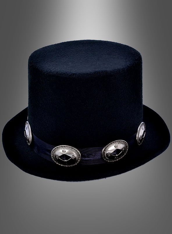 Schwarzer Zylinder-Hut für Western und Rockstars