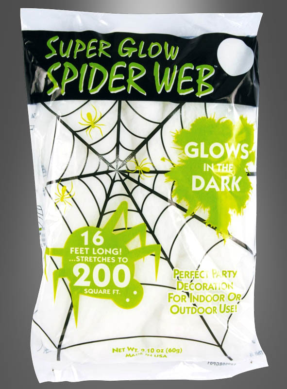 Spinnennetz Halloween leuchtend bei >> Kostümpalast