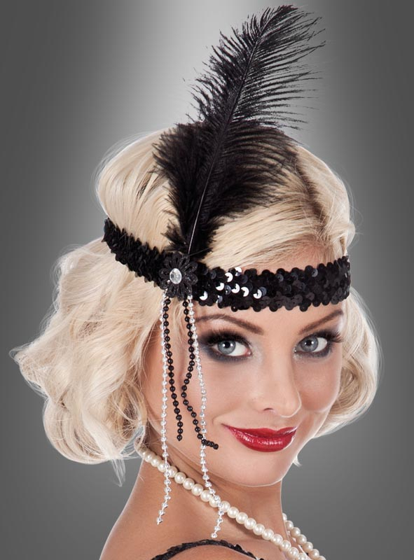 Charleston headband with feather » Kostümpalast.de
