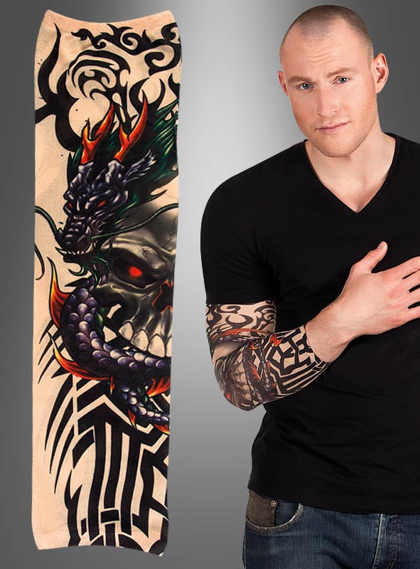 One Tattoo Sleeve Dragon » Kostümpalast.de