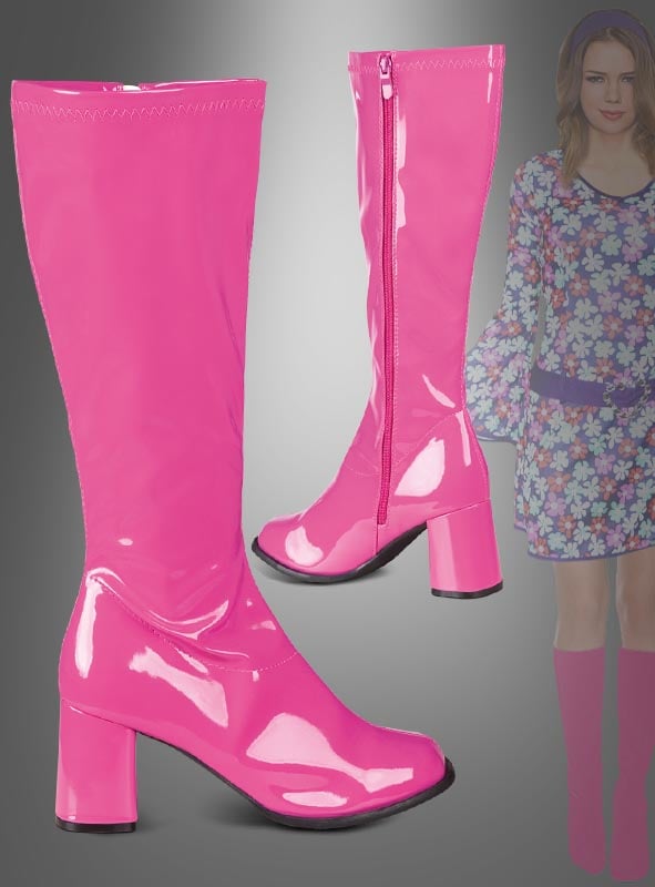 Lackstiefel pink zum 70er Jahre Kostüme - Kostümpalast