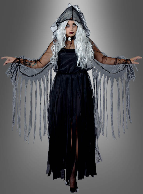 Schwarzes Kleid Halloween Geisterkostüm für Damen