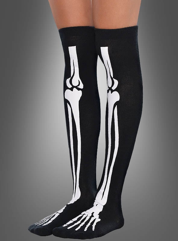 Skelett Overknee für Halloweenkostüme bei Kostümpalast