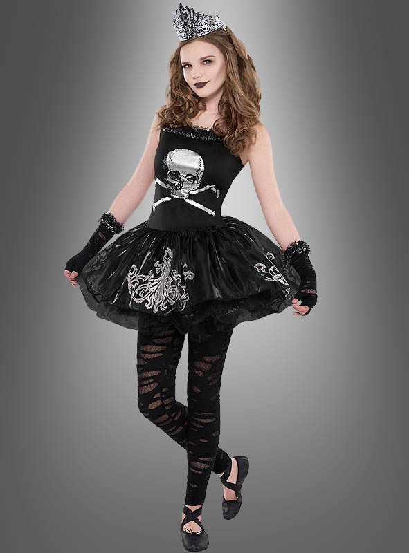 Totenkopf Kleid Teen Ballerina ♥ bei Kostümpalast