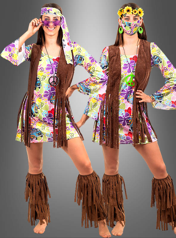 Hippie Flower Dress with Fringe Vest » Kostümpalast.de