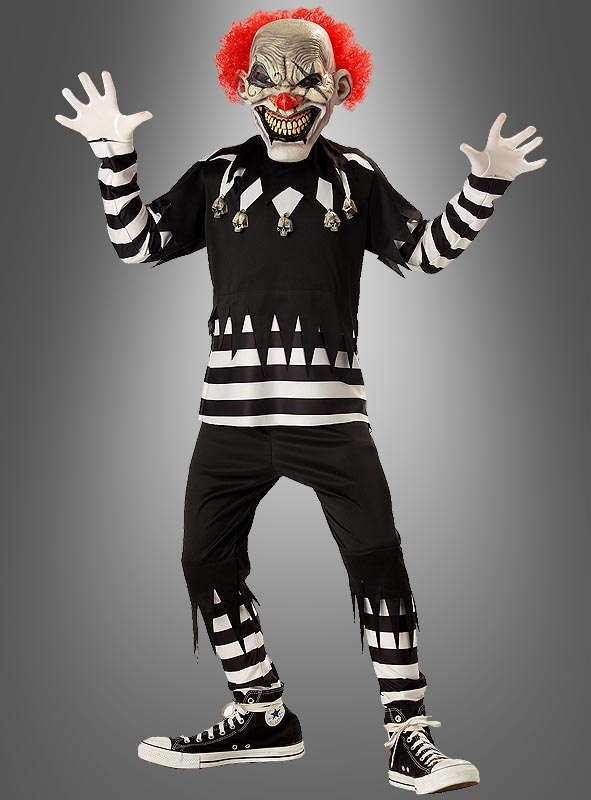 Horror Clown Kostüm für Kinder - Cooles Halloween Kinderkostüm mit  Halbmaske | eBay