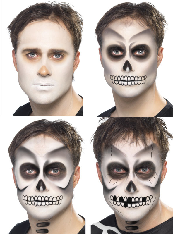 Totenschädel Skelett Make-up Set für Halloween Kostüme
