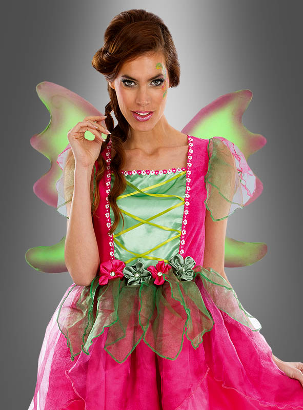 Fee Kostüm für Damen in Pink und Grün