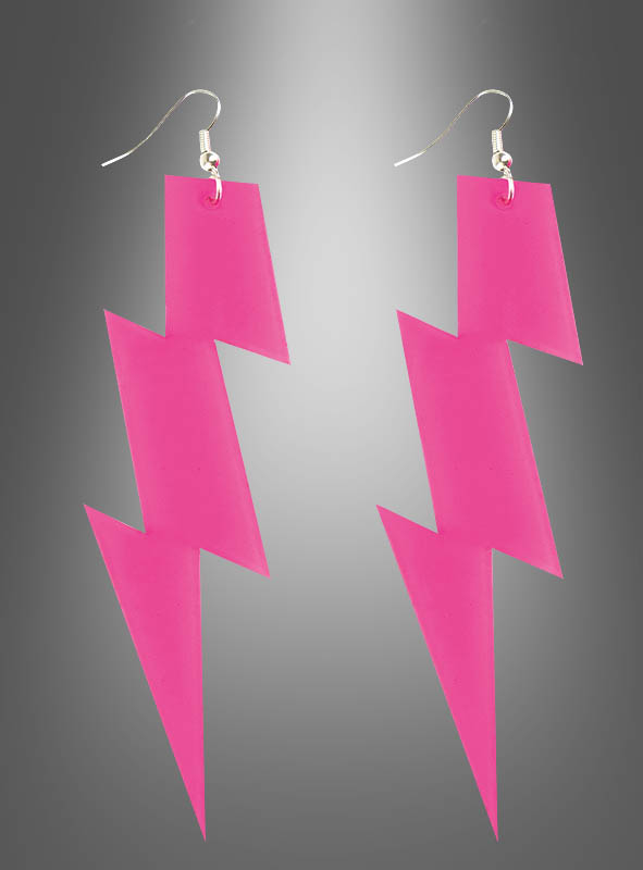 Ohrringe 80er Jahre Neon Blitz » Kostümpalast