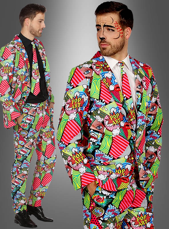 Pop Art Anzug mit Comic Print für Herren online kaufen