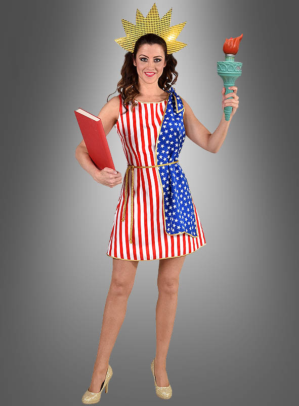 Flaggenkleid Stars & Stripes USA für Damen Mottoparty
