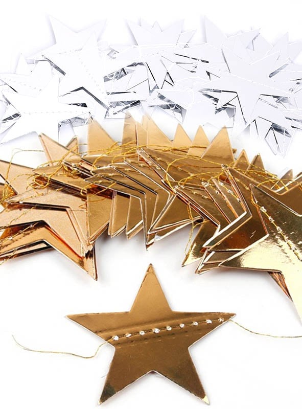 Sternengirlande Partydeko silber oder gold - Weihnachten, Silvester,  Hochzeit | eBay